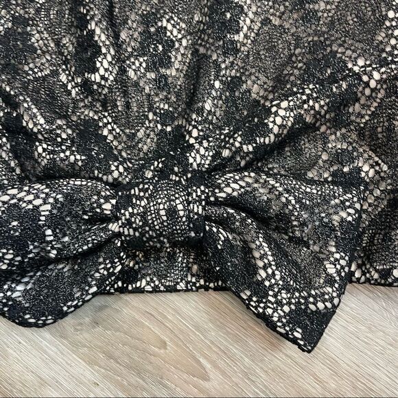 Marc by Marc Jacobs Brocade Black Top Scoop Neck Short Sleeves Blouse - Picture 5 of 9